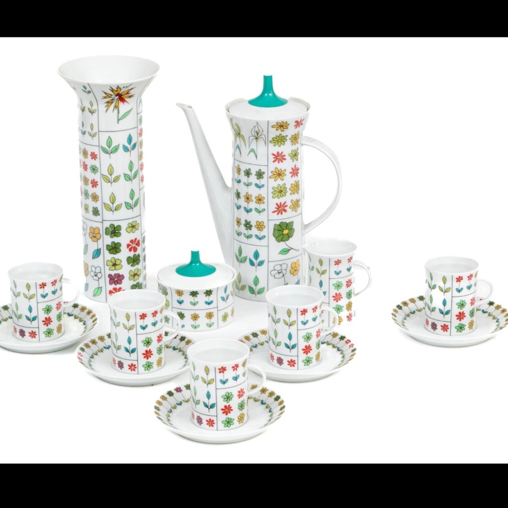 VINTAGE - EMILIO PUCCI FOR ROSENTHAL PIEMONTE TEA SERVICE FOR FIVE